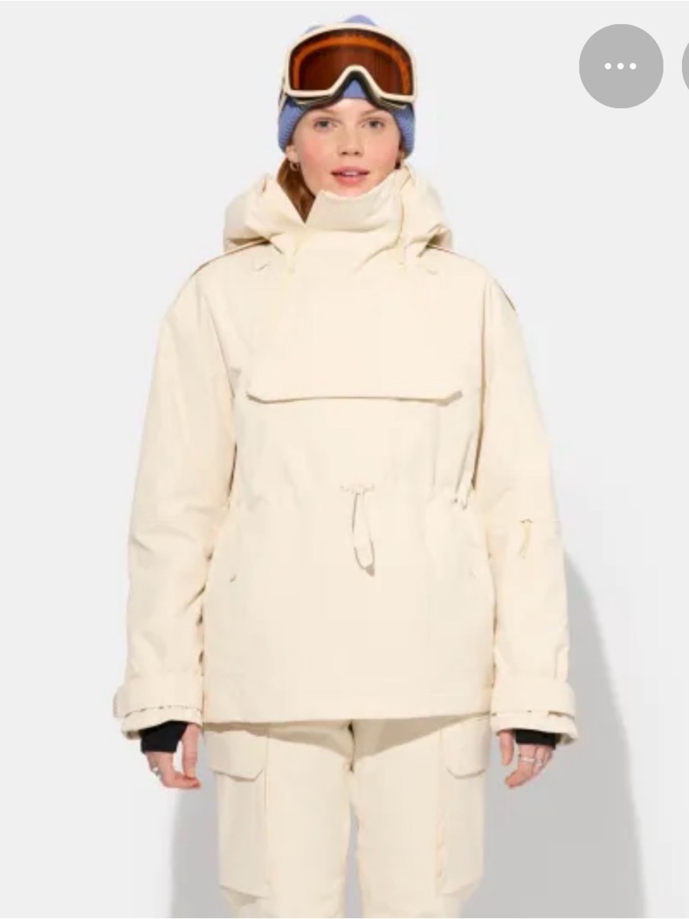 Halfdays Ronne Anorak Ski Jacket Oat Milk Waterproof Womens size Small